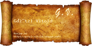 Götzl Vitold névjegykártya